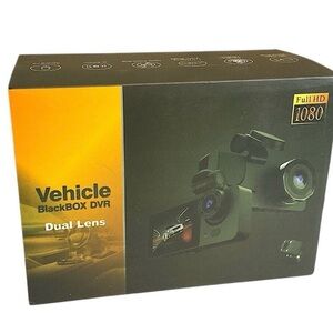 Dual Lens Vehicle Black On-Dash Camera